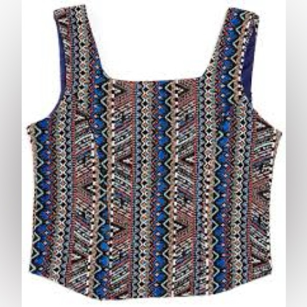 Truce sleeveless woven jacquard tank top